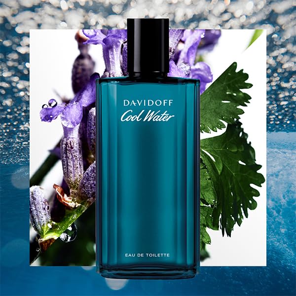 Davidoff Cool Water Eau de Toilette – Aromatic Men's Cologne – With Notes of Coriander, Mint, Lavender & Amber – Luxury Perfumes for Men – Long Lasting Fragrance