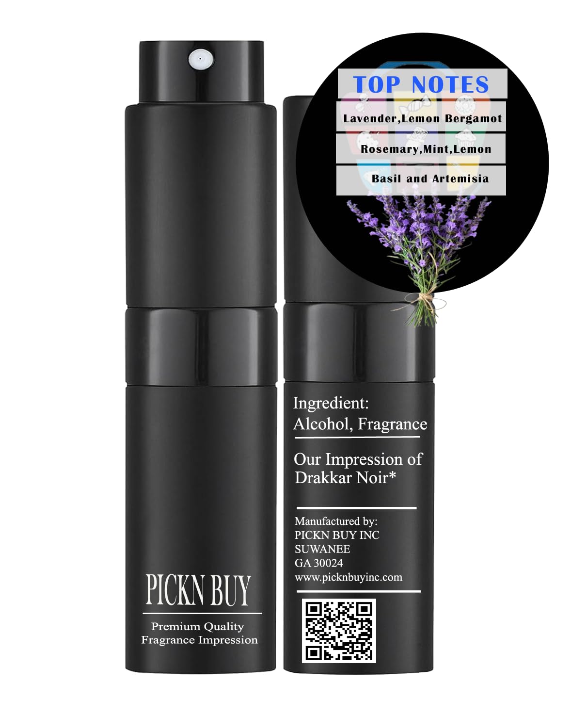 PICKN BUY Parfüm-Spray-Abdruck in Reisegröße, 10 ml, riecht wie Parfüm von Drakkar Noir, Premium-Qualität, inspiriert von Designer-Düften, für ihn, langanhaltend 